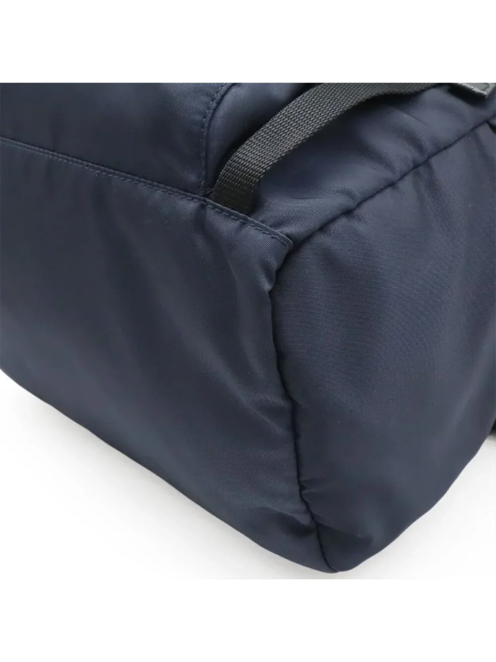 Prada Backpack Shoulder Bag Nylon Leather Blue Nero Black Silver
